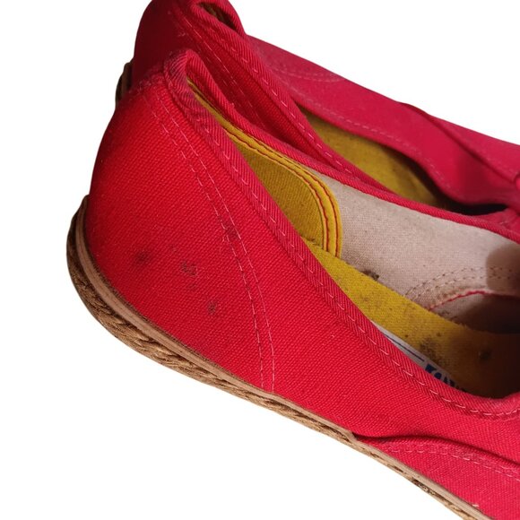 10 10N Vintage Women's Shoes 80's Red Canvas Espadrilles Sneakers Montgomery - Picture 9 of 10